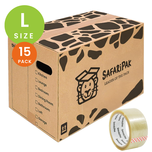 15 x Large Strong Cardboard Storage Moving Boxes With Tape