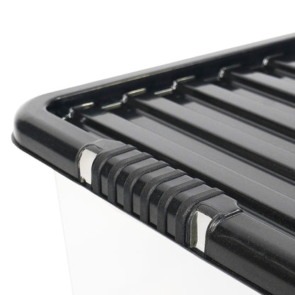 3 x 30L Underbed Stackable Plastic Storage Boxes with Lids
