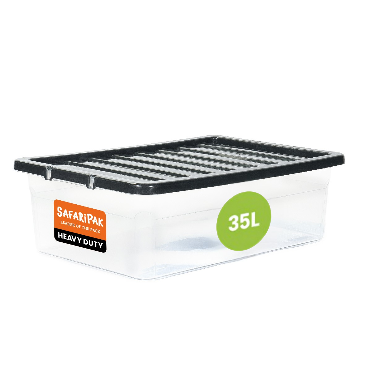 3 x 35L Underbed Stackable Plastic Storage Boxes with Lids