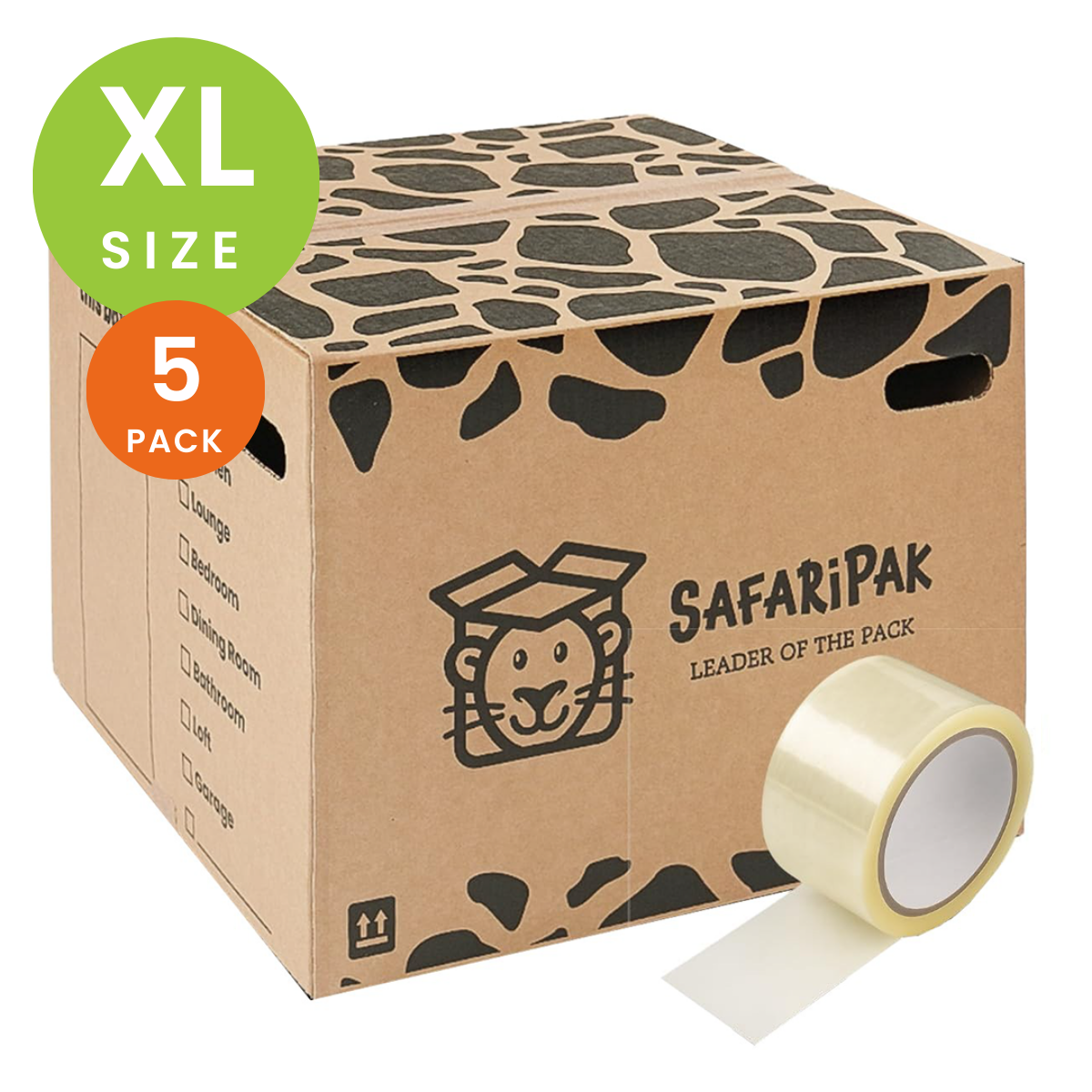 Pack of 5 Extra Large Reusable Cardboard Moving Storage Box With Tape