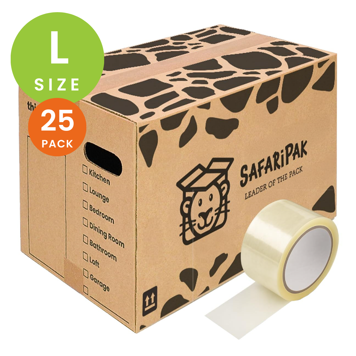 Pack of 25 Large Reusable Cardboard Moving Storage Box With Tape