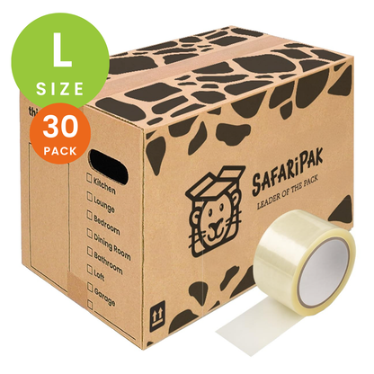 Pack of 30 Large Reusable Cardboard Moving Storage Box With Tape