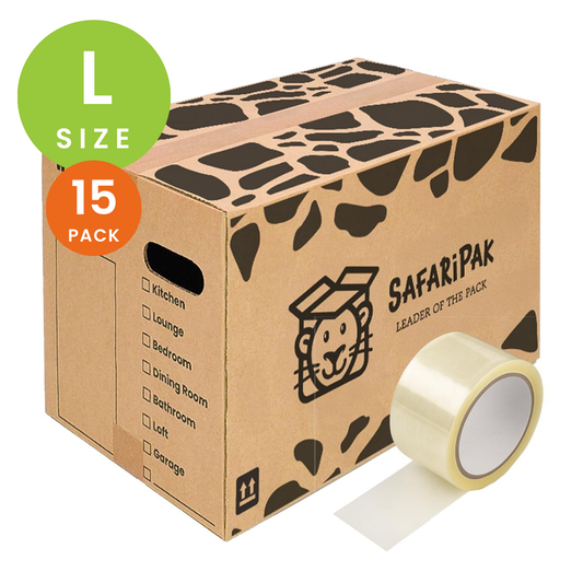 Pack of 15 Large Reusable Cardboard Moving Storage Box With Tape